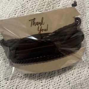 Brown Leather Multi-Strand Bracelet